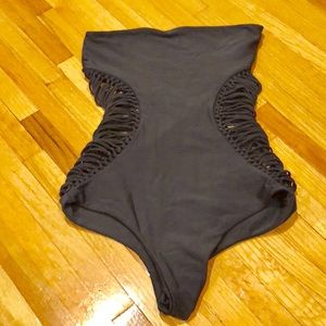 Mikoh Swimwear Charcoal one piece medium